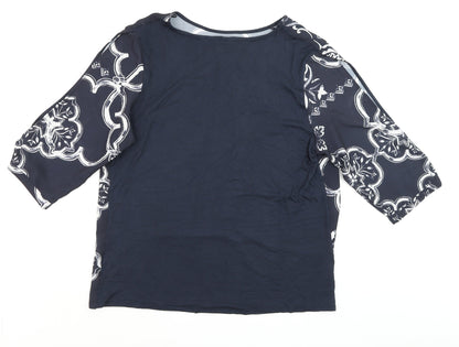 Next Women’s Blue Geometric Tunic Blouse Size 16
