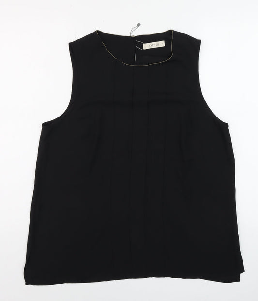 Womens UK Size 16 Oasis Black Basic Blouse