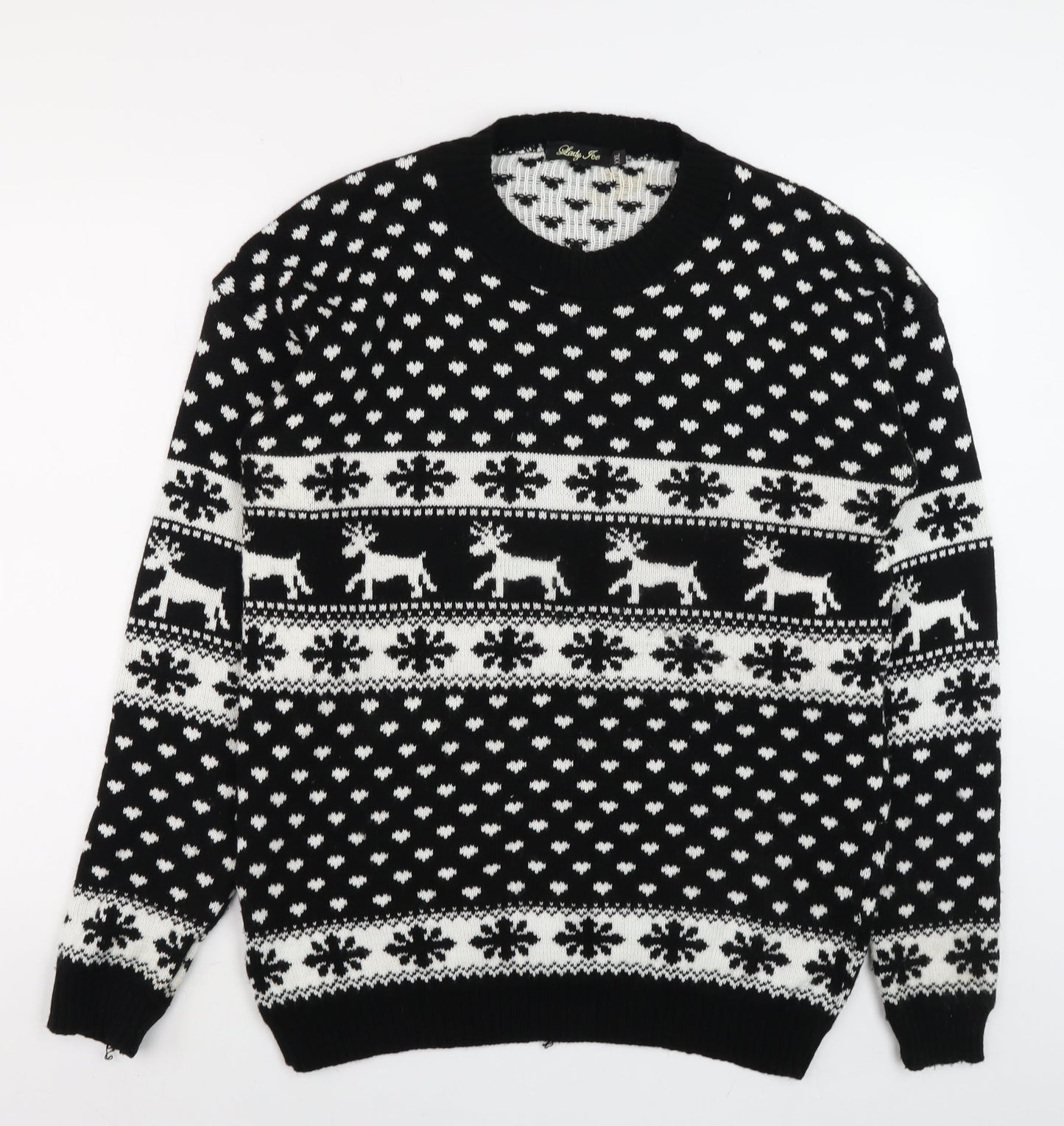 Mens UK Size 2XL Lady Ice Black Pullover Jumper