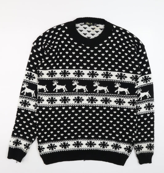 Mens UK Size 2XL Lady Ice Black Pullover Jumper