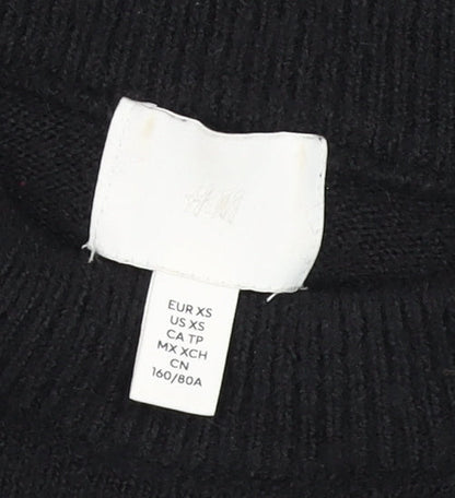 Womens UK Size XS H&M Black Pullover Jumper