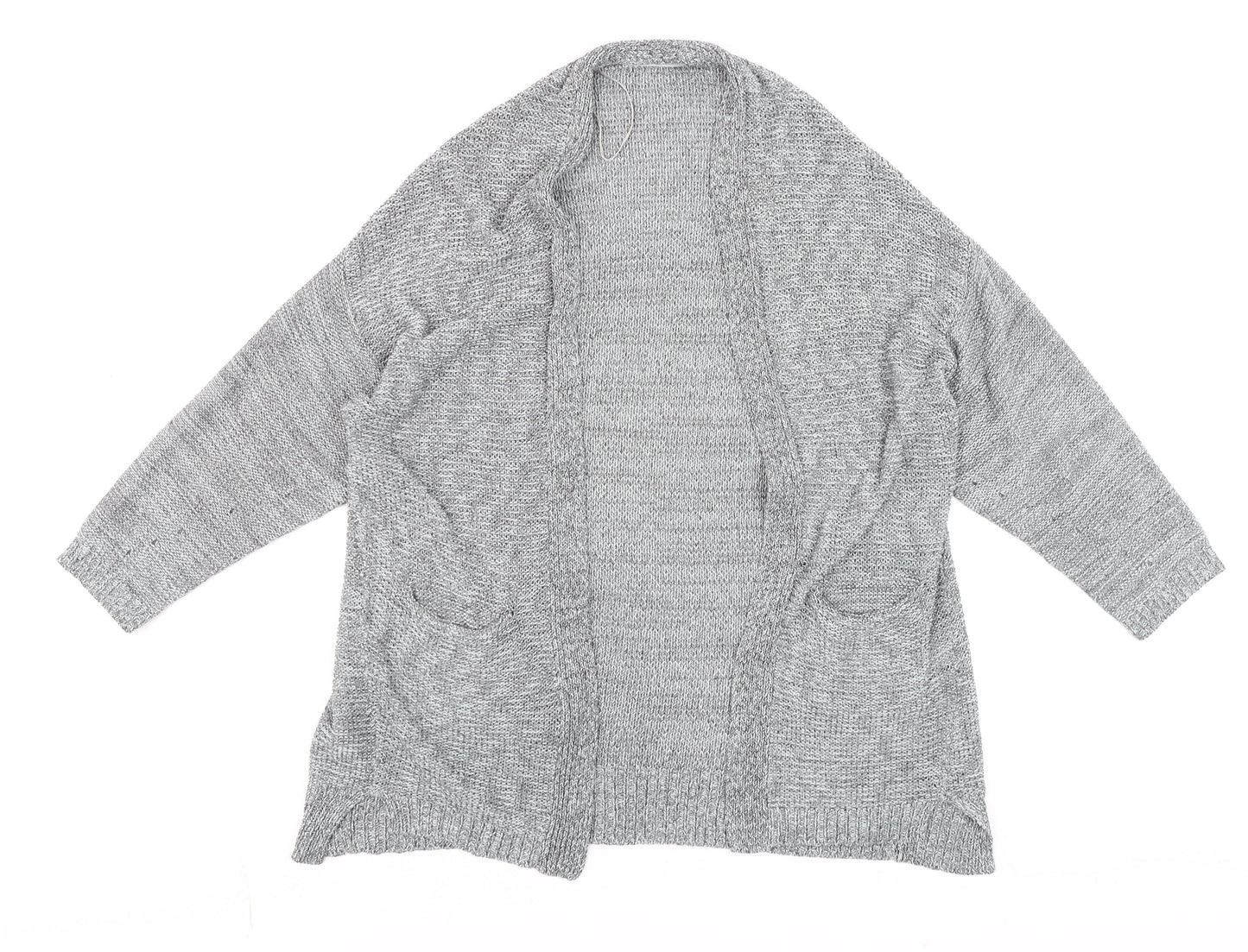 Womens UK Size S Mango Grey Cardigan Jumper