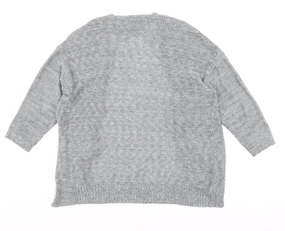 Womens UK Size S Mango Grey Cardigan Jumper