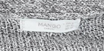 Womens UK Size S Mango Grey Cardigan Jumper