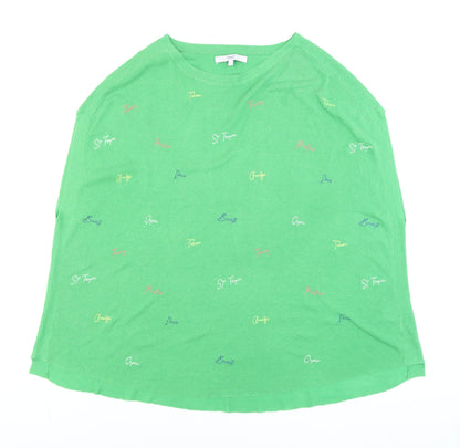 Next Men’s Green Holiday Print Short Sleeve Knit Top Size L