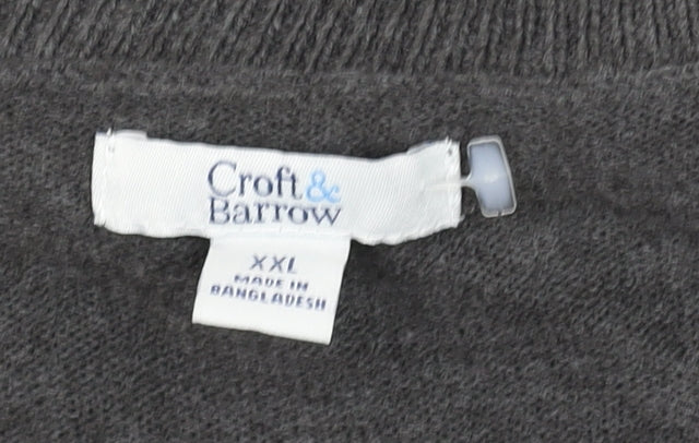 Mens UK Size 2XL Croft & Barrow Grey Cardigan Jumper