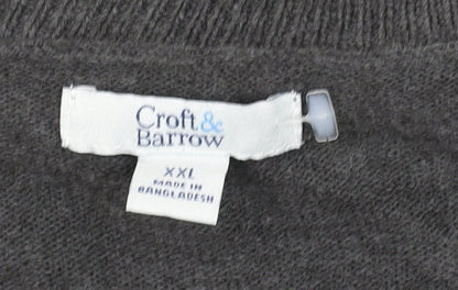 Mens UK Size 2XL Croft & Barrow Grey Cardigan Jumper