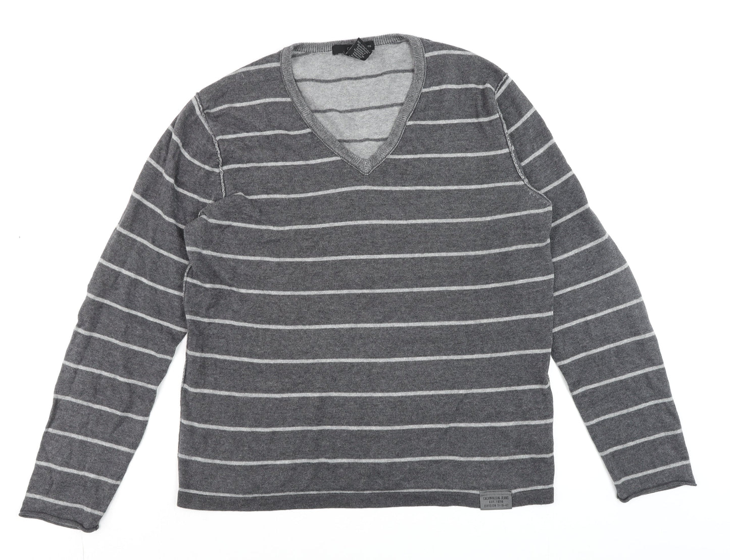 Mens UK Size M Calvin Klein Jeans Grey Pullover Jumper
