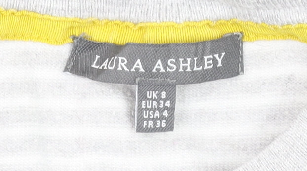 Womens UK Size 8 Laura Ashley Grey Basic T-Shirt