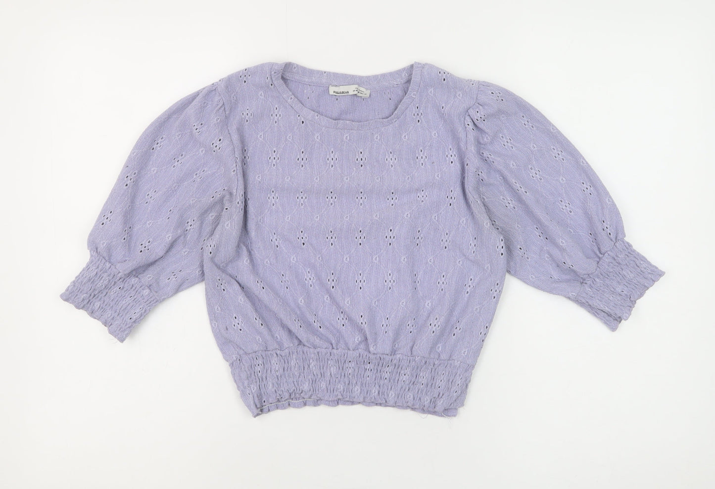 Womens UK Size M Pull & Bear Purple Cropped Blouse