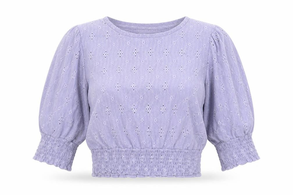 Womens UK Size M Pull & Bear Purple Cropped Blouse