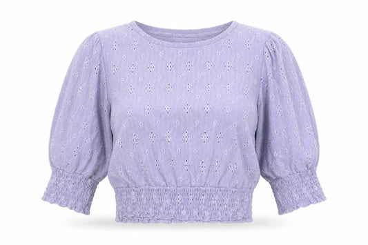 Womens UK Size M Pull & Bear Purple Cropped Blouse
