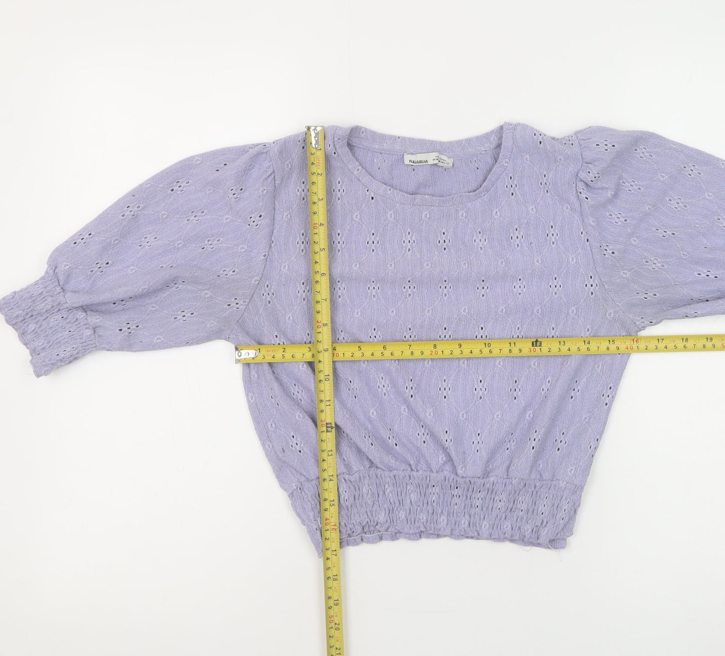 Womens UK Size M Pull & Bear Purple Cropped Blouse