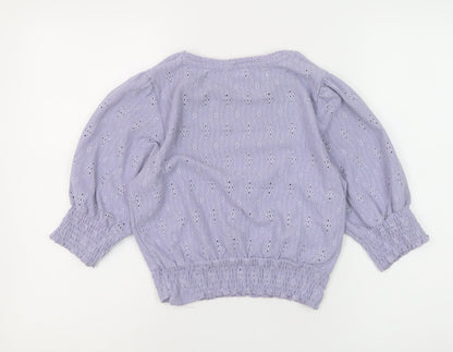 Womens UK Size M Pull & Bear Purple Cropped Blouse