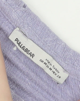 Womens UK Size M Pull & Bear Purple Cropped Blouse