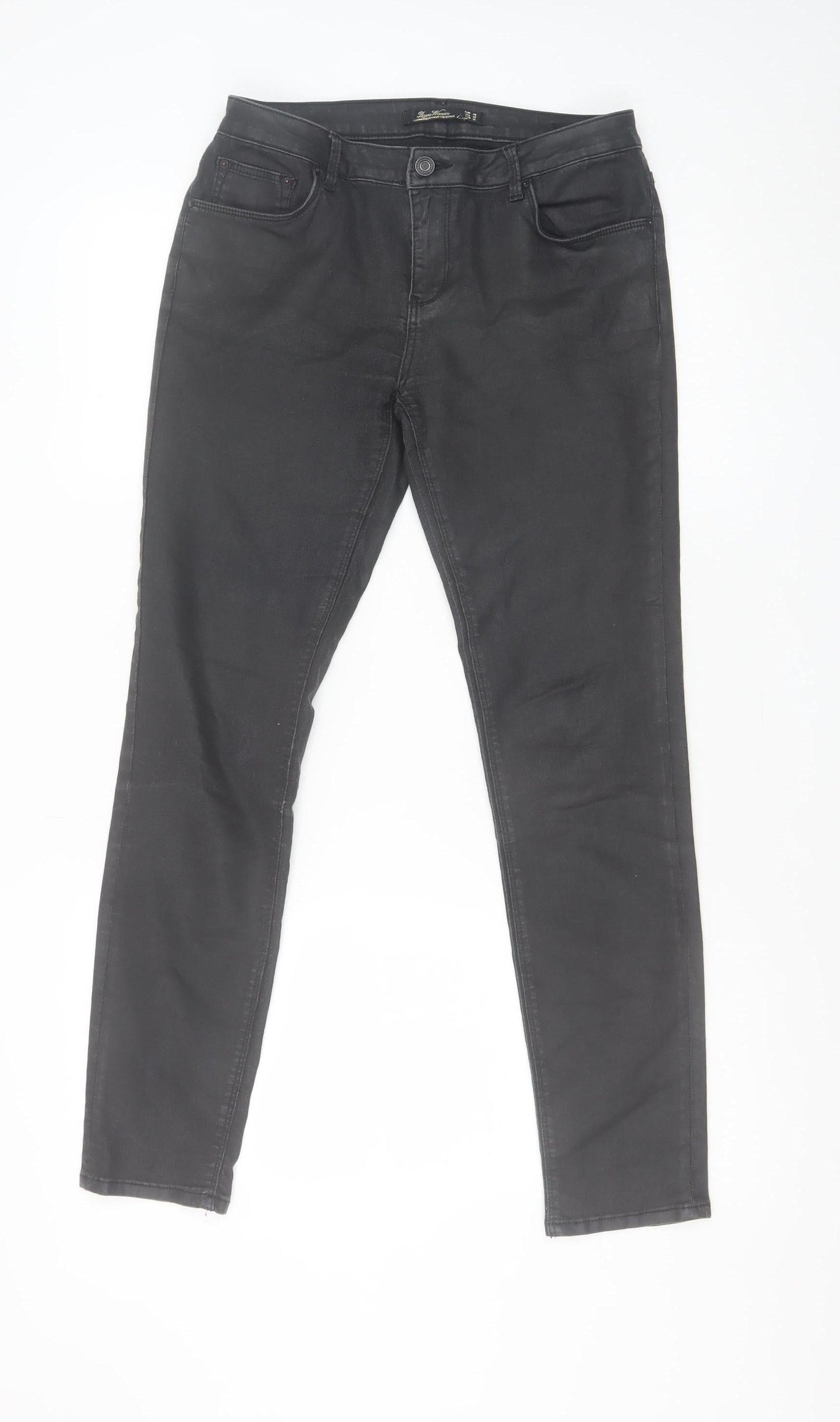 Womens UK Size 12 Zara Woman Slim Fit Skinny Black Jeans