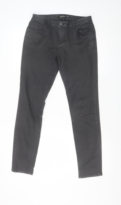 Womens UK Size 12 Zara Woman Slim Fit Skinny Black Jeans