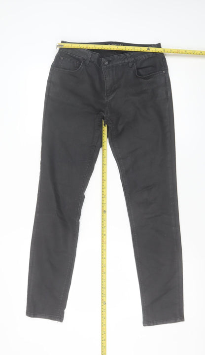 Womens UK Size 12 Zara Woman Slim Fit Skinny Black Jeans