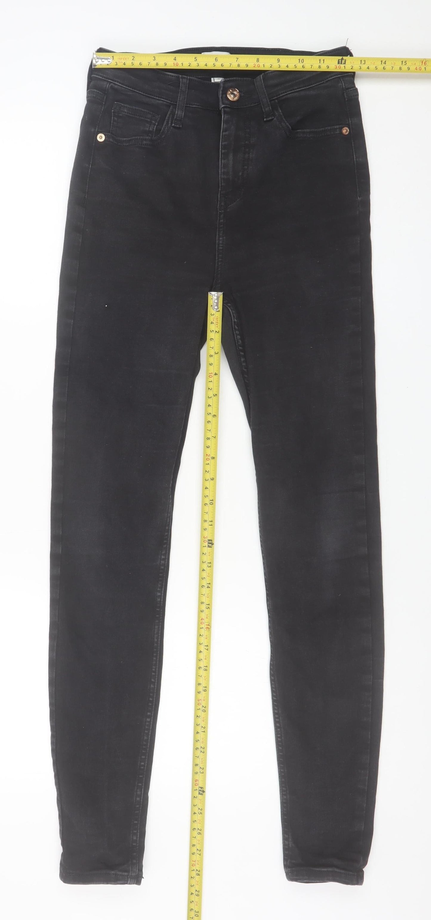 Womens UK Size 10 River Island Slim Fit Skinny Black Jeans