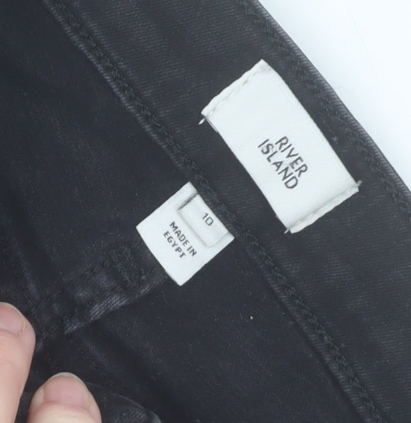 Womens UK Size 10 River Island Slim Fit Skinny Black Jeans