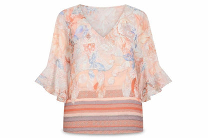 Womens UK Size 10 Tinta Style Multicoloured Tunic Blouse