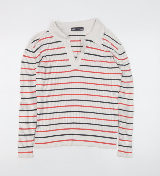 Womens UK Size 10 Marks and Spencer Ivory Pullover Jumper