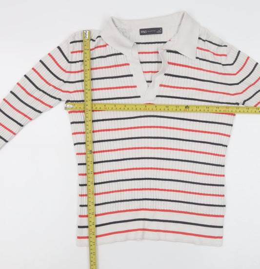 Womens UK Size 10 Marks and Spencer Ivory Pullover Jumper