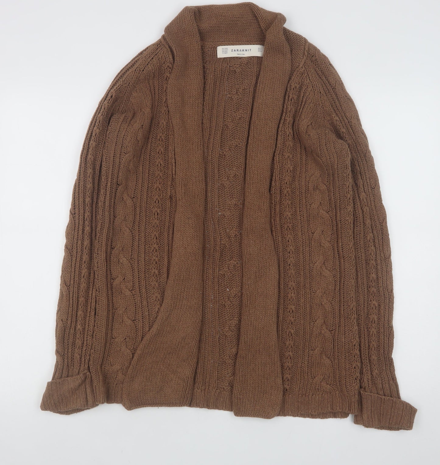 Womens UK Size S Zara Brown Cardigan Jumper