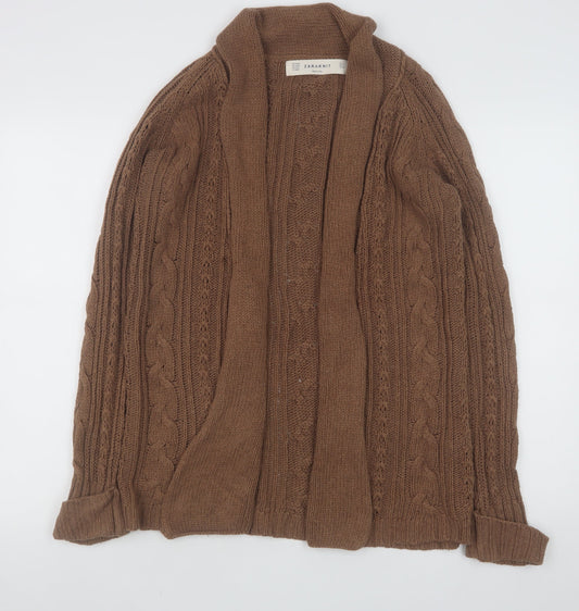 Womens UK Size S Zara Brown Cardigan Jumper