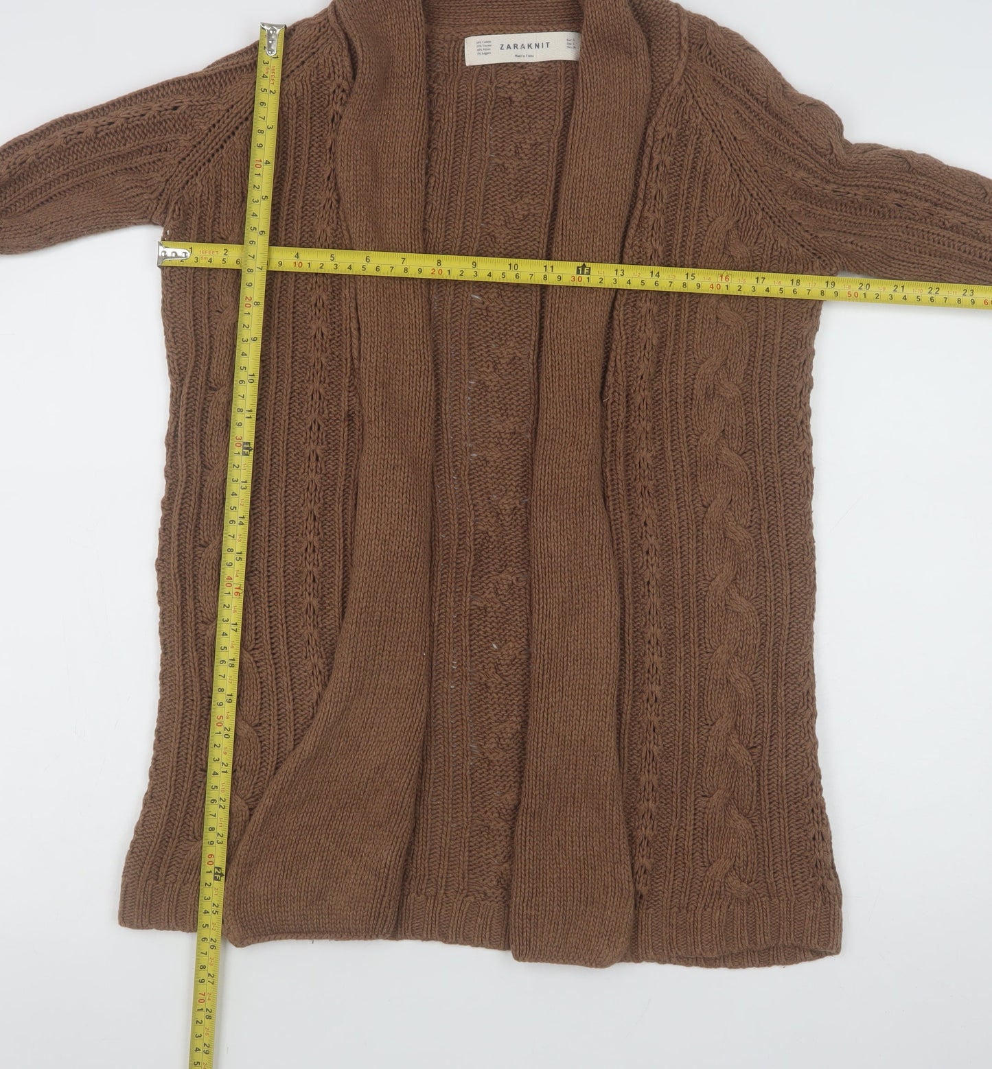 Womens UK Size S Zara Brown Cardigan Jumper