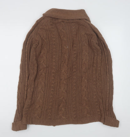 Womens UK Size S Zara Brown Cardigan Jumper