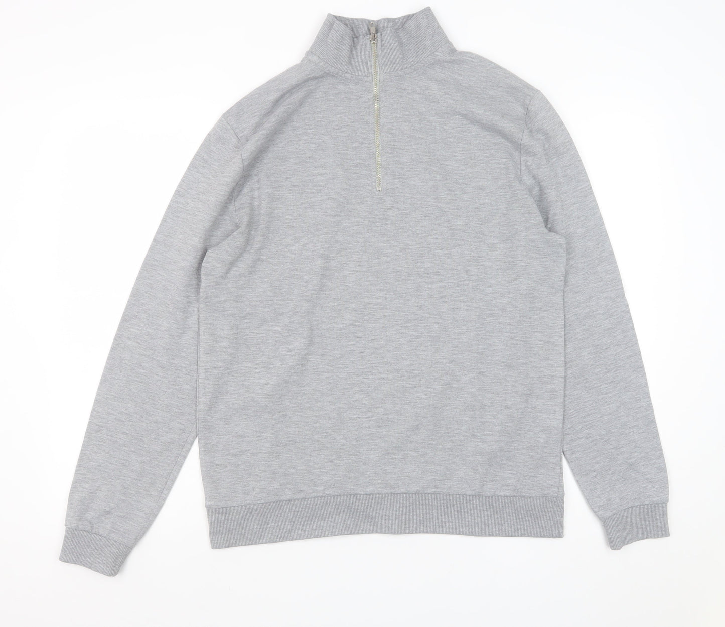 Mens UK Size M ASOS Grey 1/4 Zip Sweatshirt