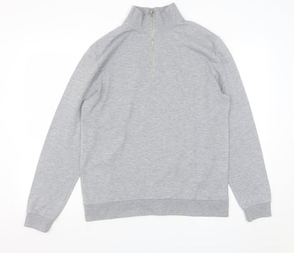 Mens UK Size M ASOS Grey 1/4 Zip Sweatshirt