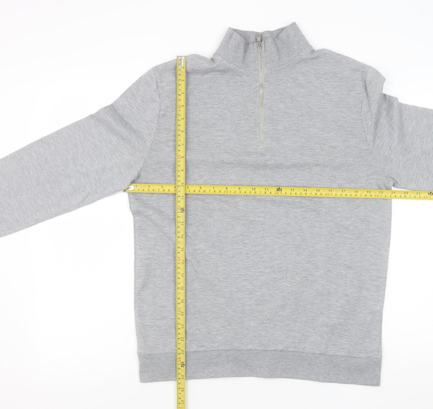 Mens UK Size M ASOS Grey 1/4 Zip Sweatshirt