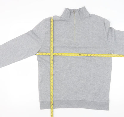 Mens UK Size M ASOS Grey 1/4 Zip Sweatshirt