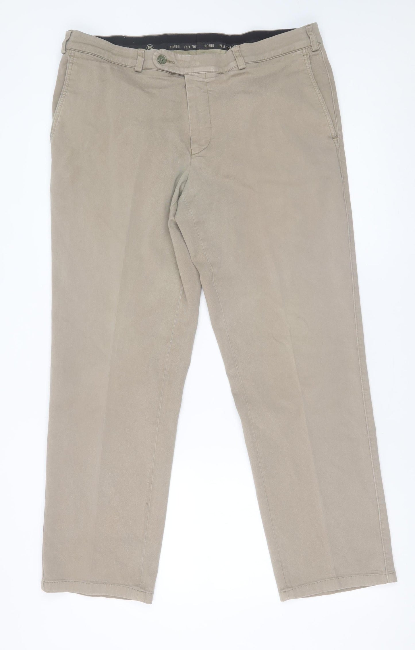 Mens UK Size 36 S Robbie Regular Fit Chino Beige Trousers