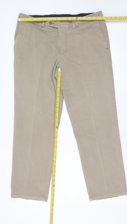 Mens UK Size 36 S Robbie Regular Fit Chino Beige Trousers