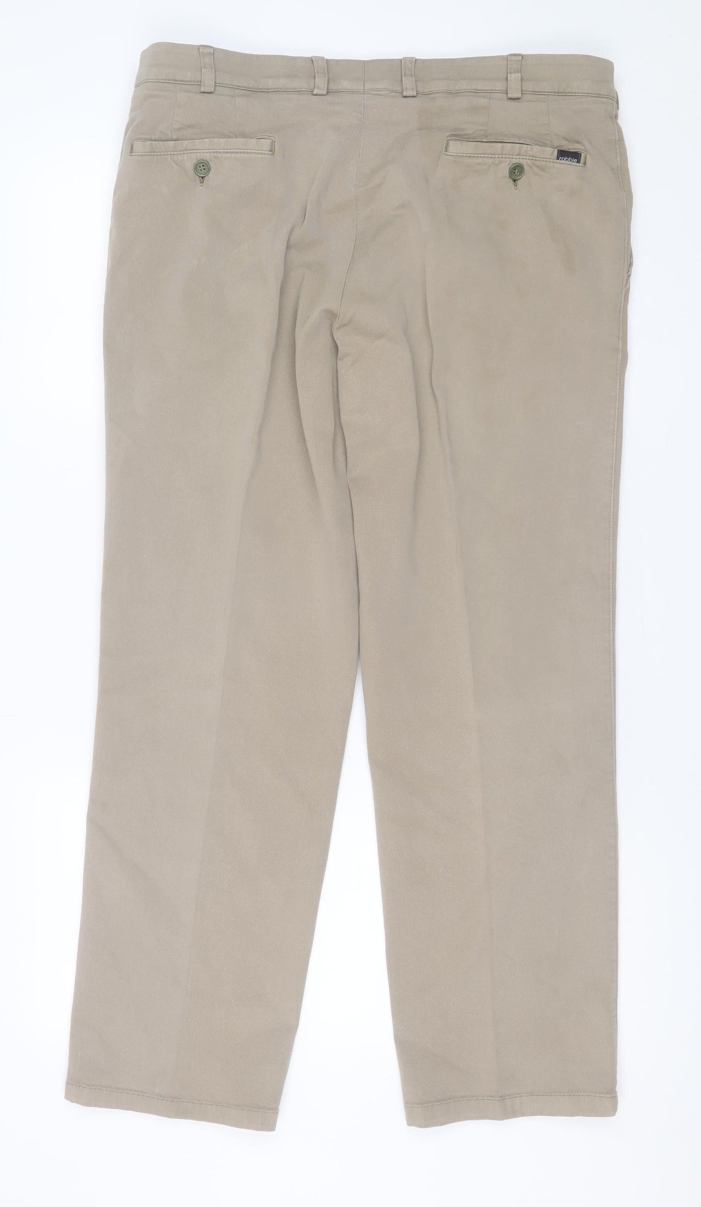 Mens UK Size 36 S Robbie Regular Fit Chino Beige Trousers