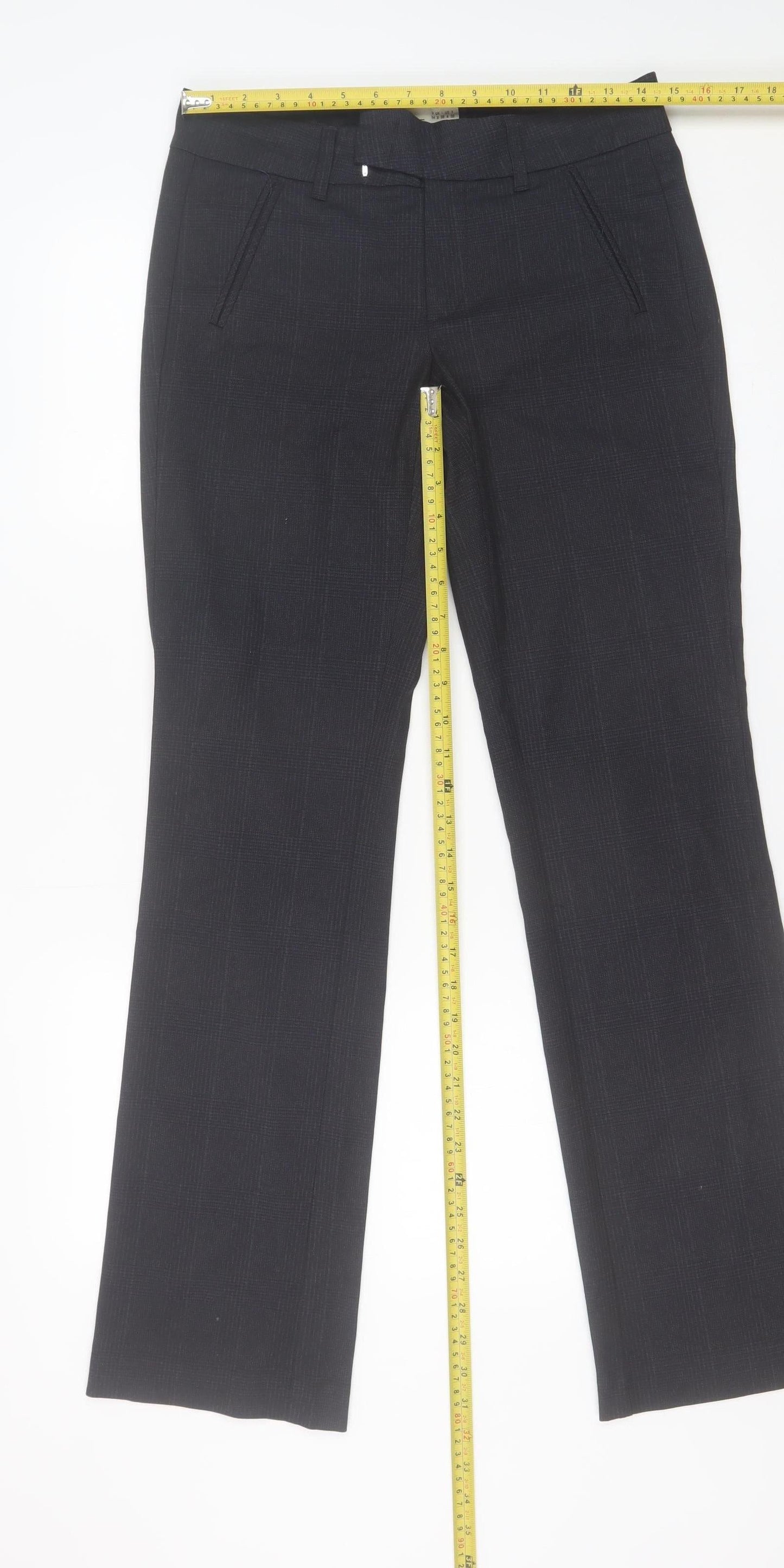 Mens UK Size L Esprit Regular Fit Dress Pants Black Trousers