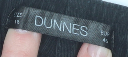 Dunnes Mens Black Cargo Trousers Size 18 Regular Cotton Straight Leg