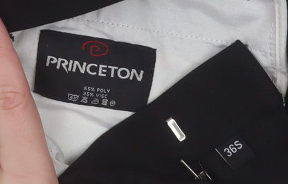 Mens UK Size 36S PRINCETON Regular Fit Dress Pants Black Trousers