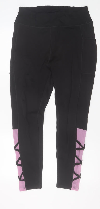 Womens UK Size XL Pop Fit  Ankle Black Leggings