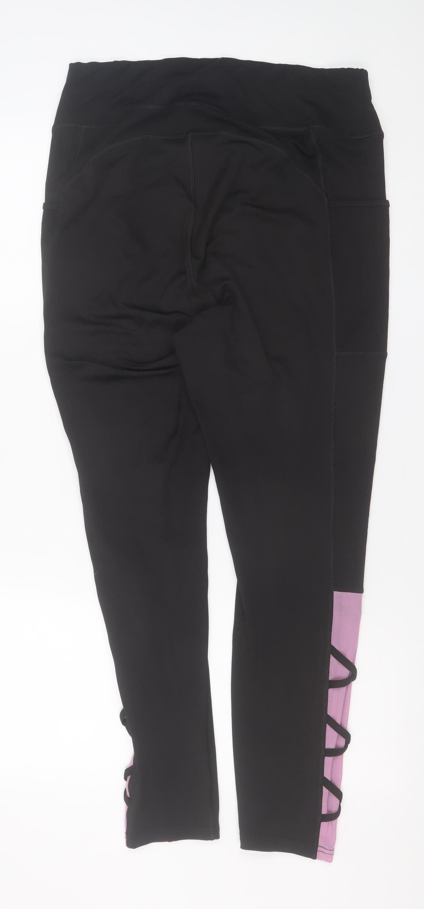 Womens UK Size XL Pop Fit  Ankle Black Leggings