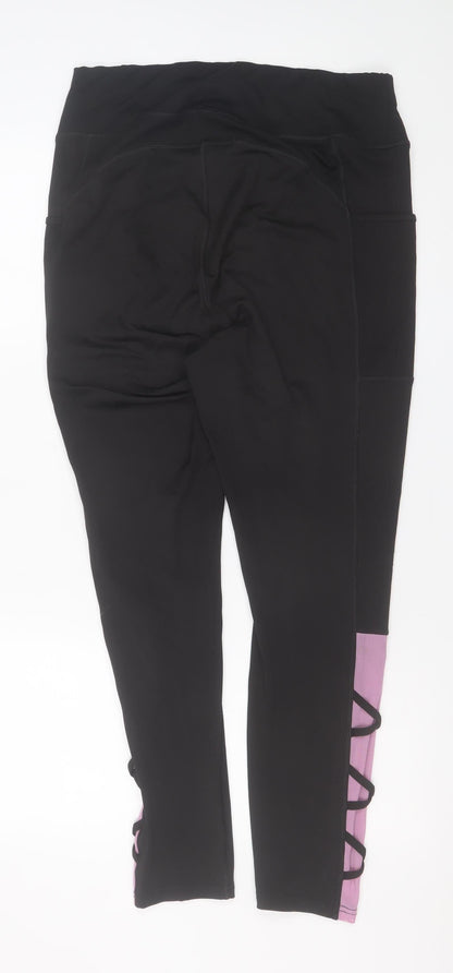 Womens UK Size XL Pop Fit  Ankle Black Leggings