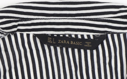 Womens UK Size S Zara Black Basic Button-Up