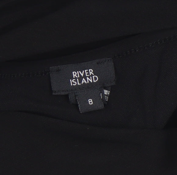 Womens UK Size 8 River Island One-Piece Black Bodysuit