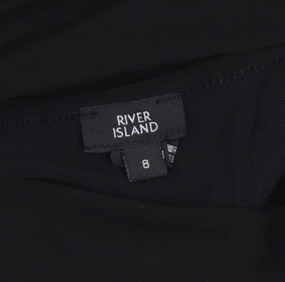 Womens UK Size 8 River Island One-Piece Black Bodysuit