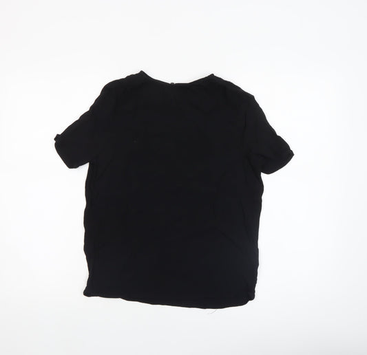 Womens UK Size 8 H&M Black Basic Blouse