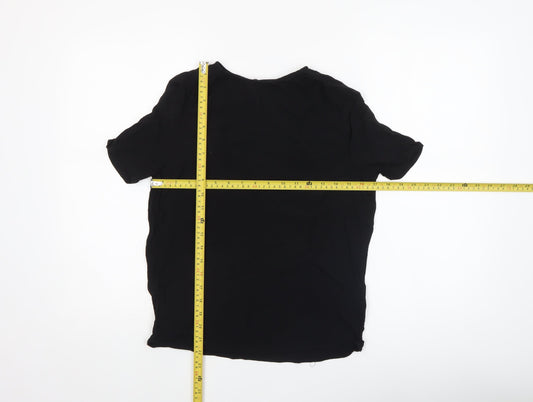 Womens UK Size 8 H&M Black Basic Blouse
