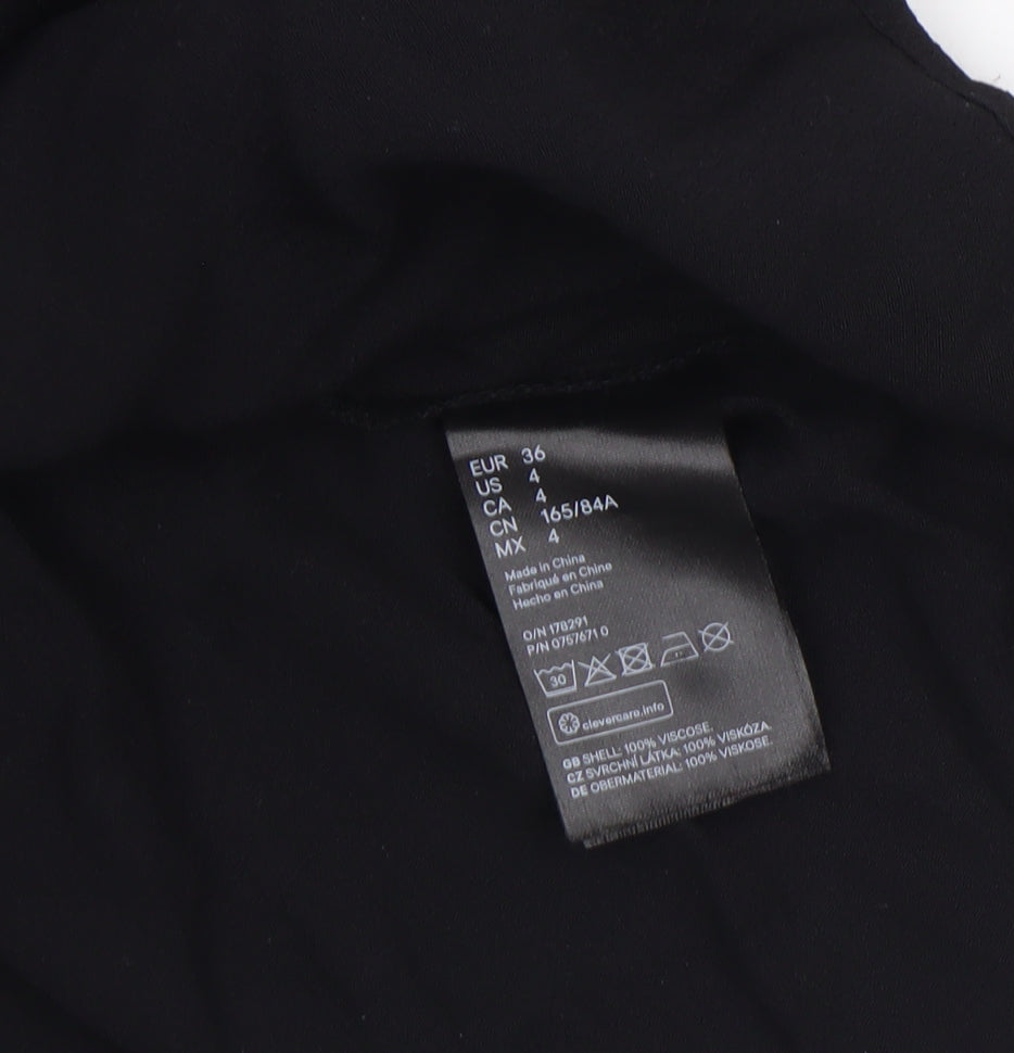 Womens UK Size 8 H&M Black Basic Blouse
